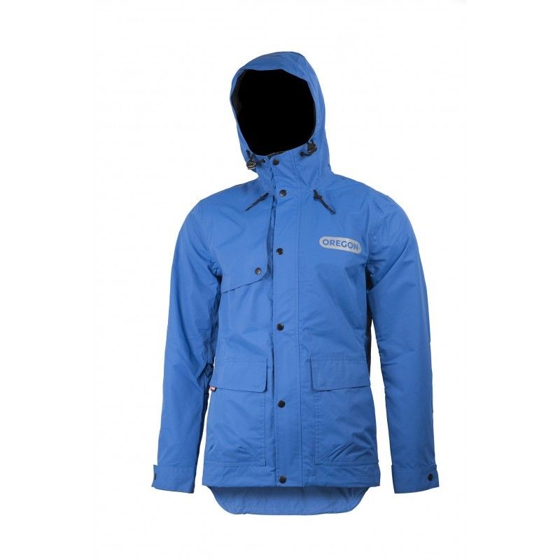 blue rain jacket